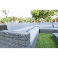 Elegante Design Seccional Pátio Jardim Sofa Set Móveis de vime